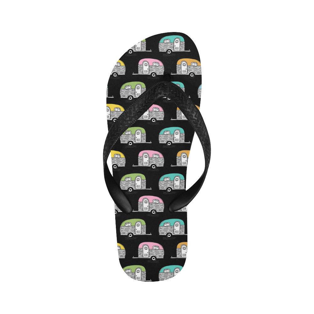 Camper Pattern Camping Themed No 2 Print Flip Flops-JorJune
