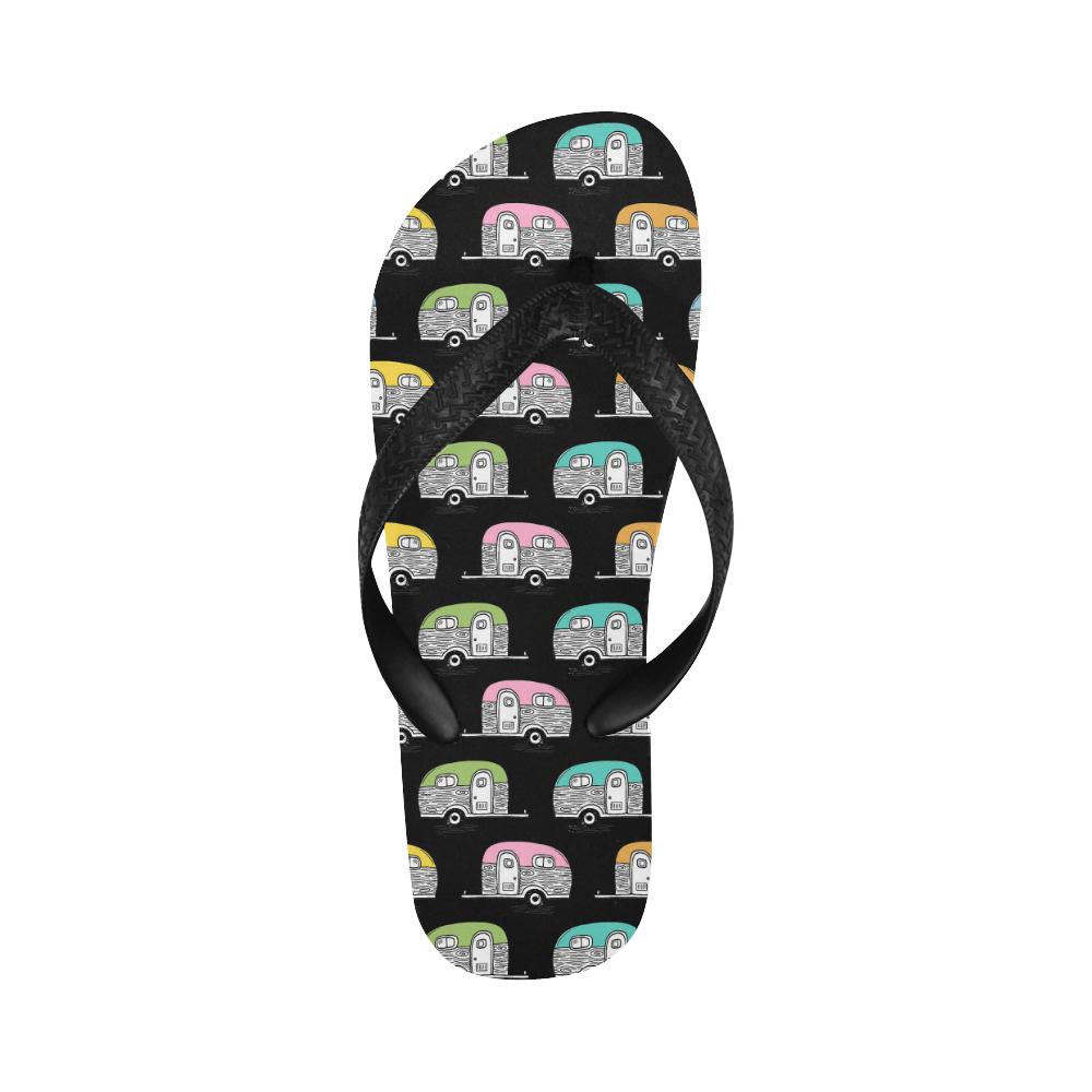 Camper Pattern Camping Themed No 2 Print Flip Flops-JorJune