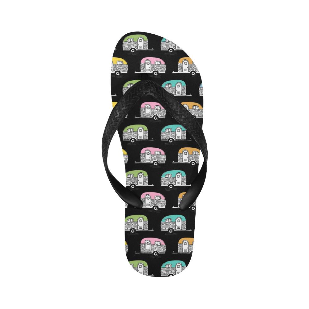 Camper Pattern Camping Themed No 2 Print Flip Flops-JorJune