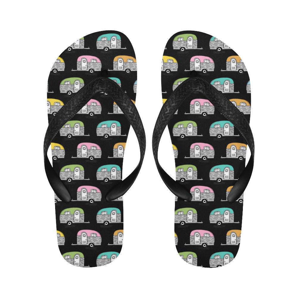 Camper Pattern Camping Themed No 2 Print Flip Flops-JorJune
