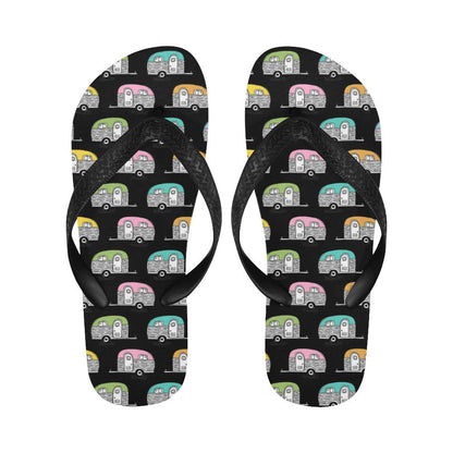 Camper Pattern Camping Themed No 2 Print Flip Flops-JorJune