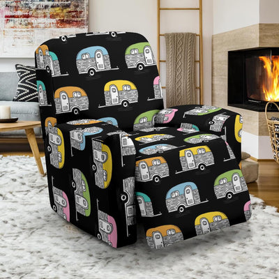 Camper Pattern Camping Themed No 2 Print Recliner Slipcover-JORJUNE.COM