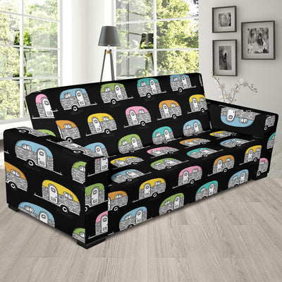 Camper Pattern Camping Themed No 2 Print Sofa Slipcover-JORJUNE.COM