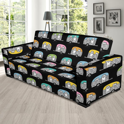 Camper Pattern Camping Themed No 2 Print Sofa Slipcover-JORJUNE.COM