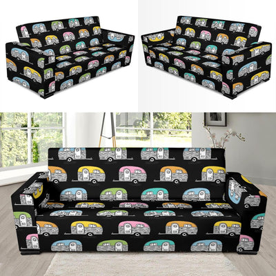 Camper Pattern Camping Themed No 2 Print Sofa Slipcover-JORJUNE.COM