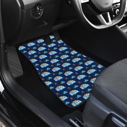 Camper Pattern Camping Themed No 3 Print Car Floor Mats-JorJune