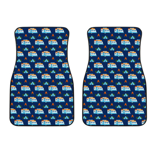 Camper Pattern Camping Themed No 3 Print Car Floor Mats-JorJune