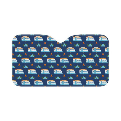 Camper Pattern Camping Themed No 3 Print Car Sun Shade-JorJune