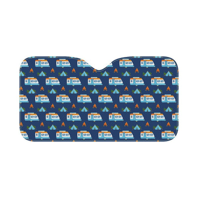 Camper Pattern Camping Themed No 3 Print Car Sun Shade-JorJune