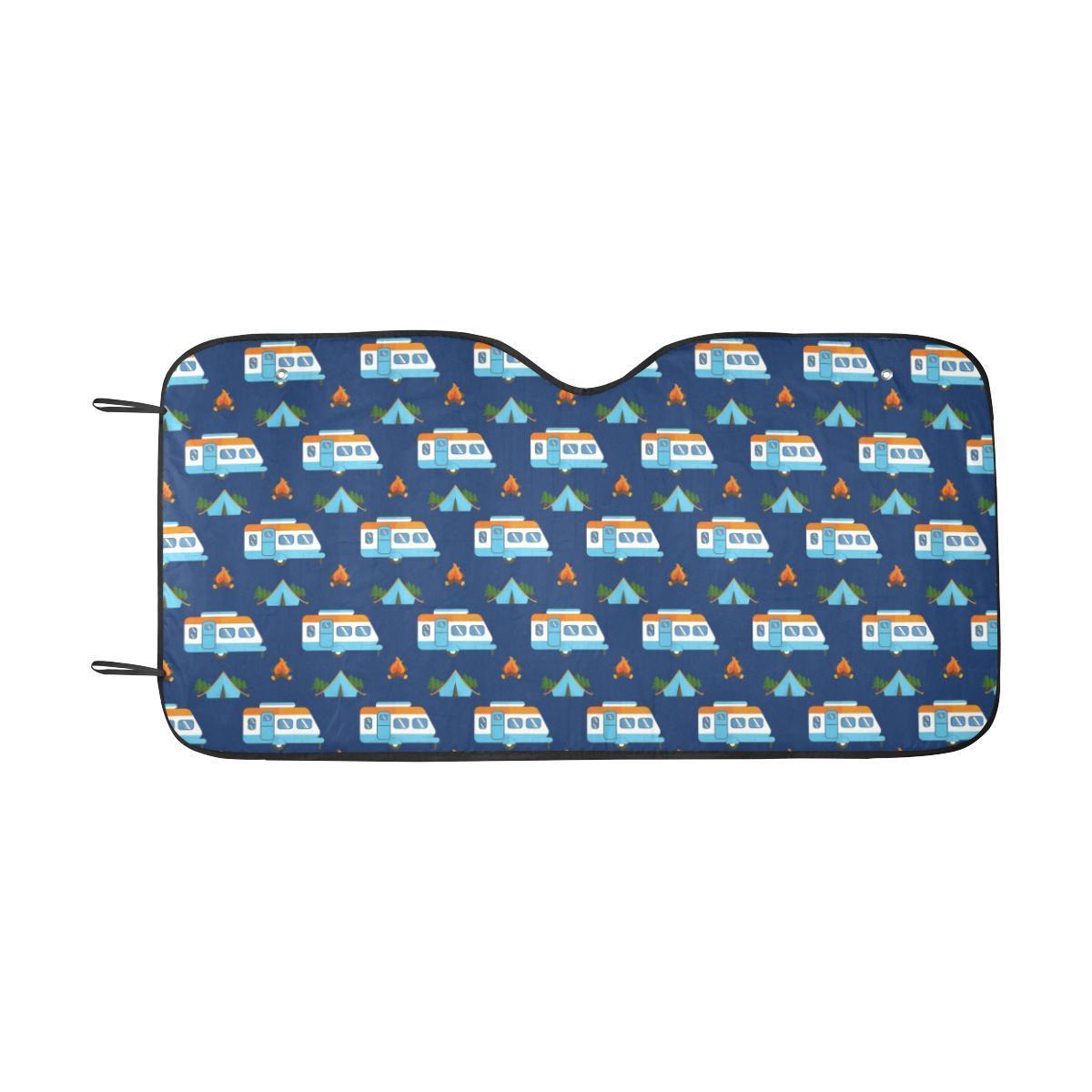 Camper Pattern Camping Themed No 3 Print Car Sun Shade-JorJune