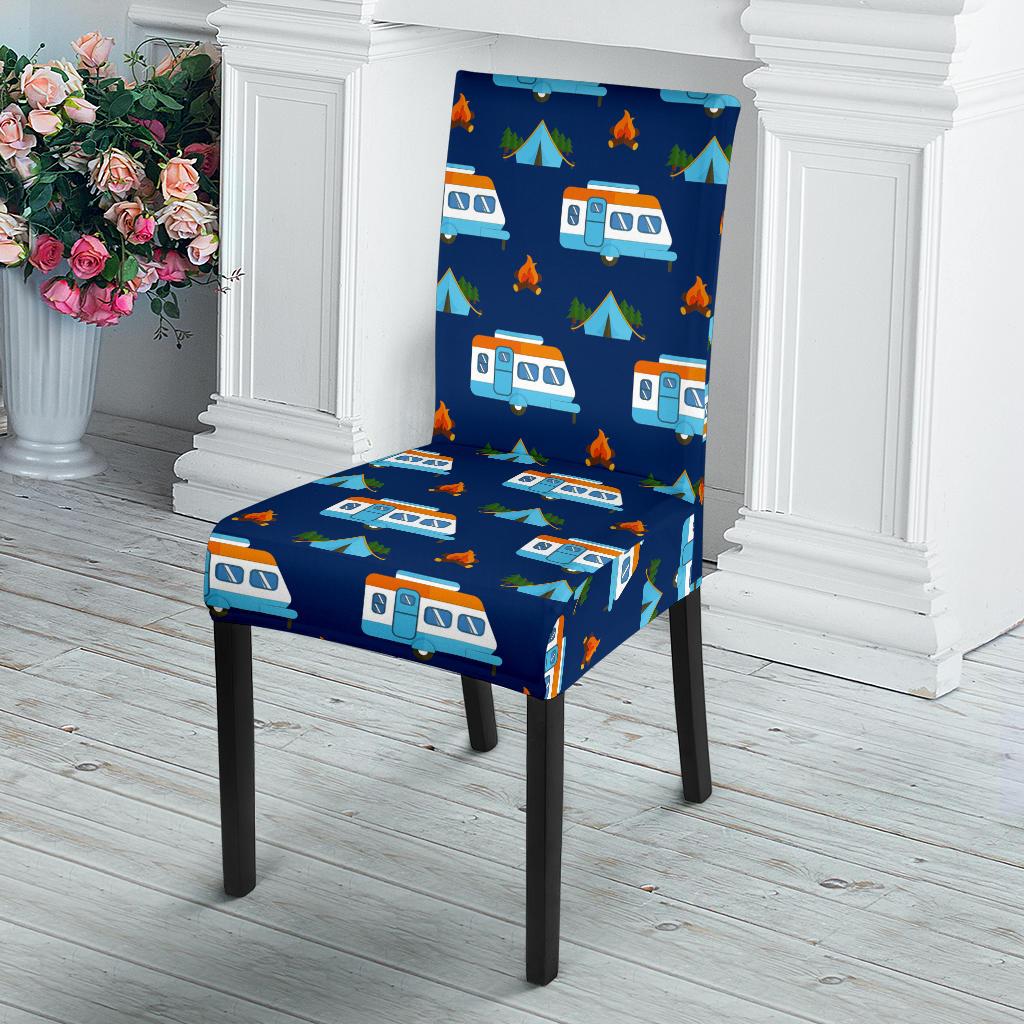 Camper Pattern Camping Themed No 3 Print Dining Chair Slipcover-JORJUNE.COM