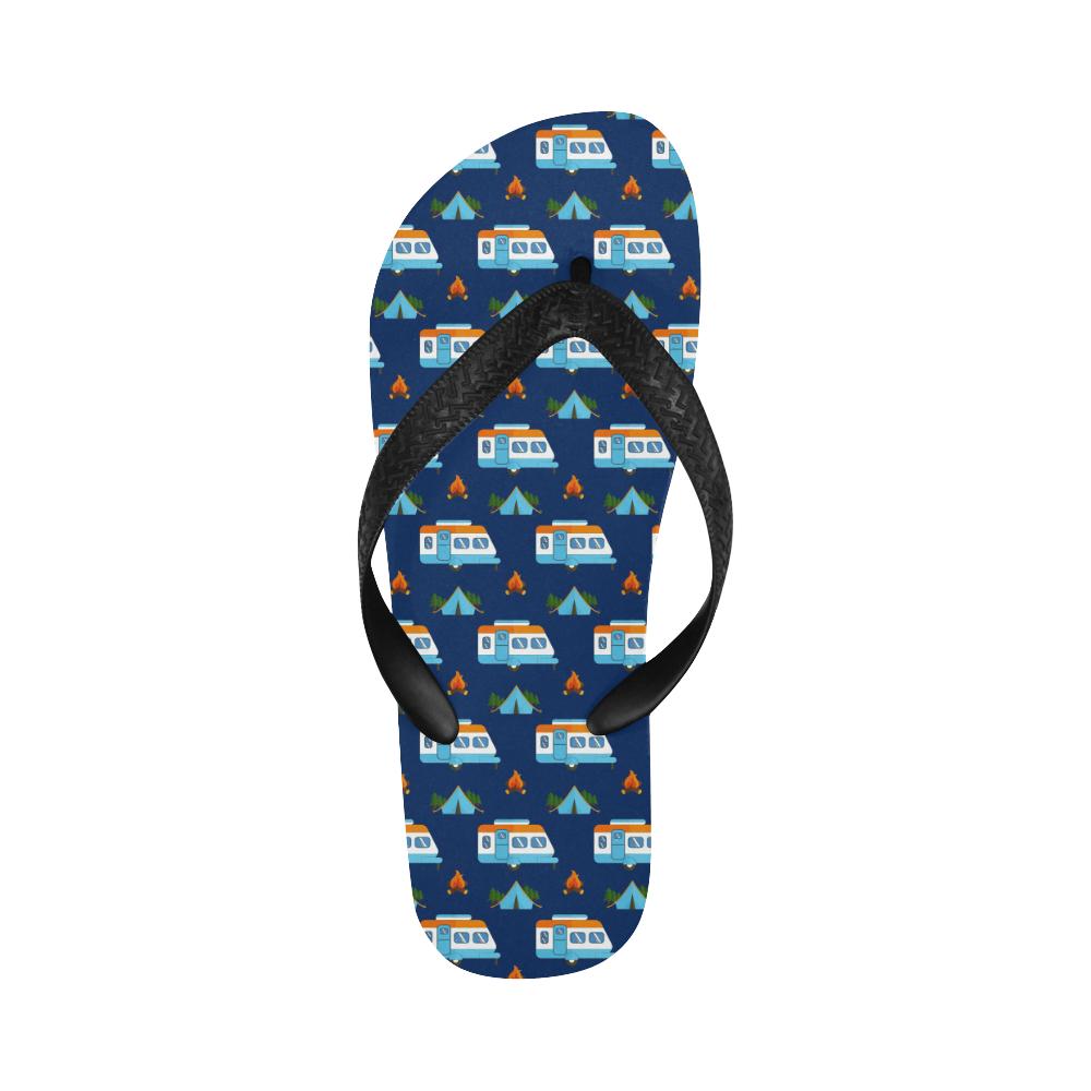 Camper Pattern Camping Themed No 3 Print Flip Flops-JorJune