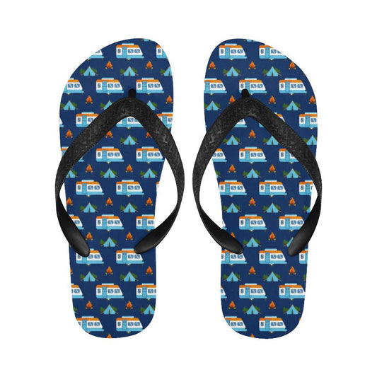 Camper Pattern Camping Themed No 3 Print Flip Flops-JorJune