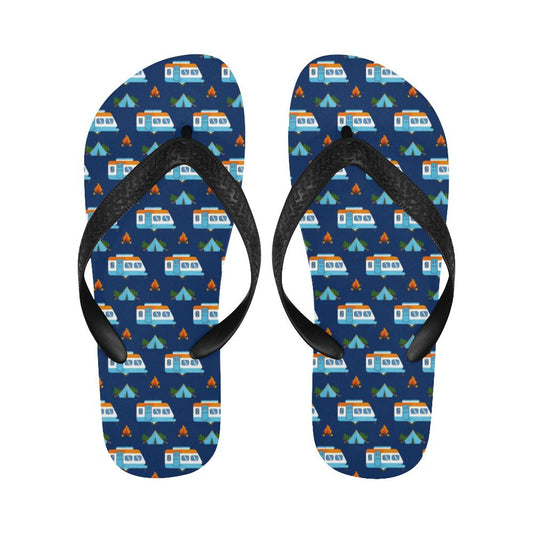 Camper Pattern Camping Themed No 3 Print Flip Flops-JorJune