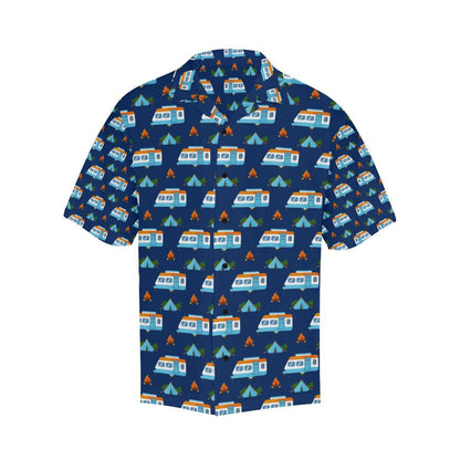 Camper Pattern Camping Themed No 3 Print Men Hawaiian Shirt-JorJune