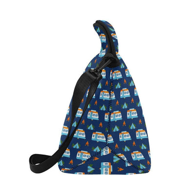 Camper Pattern Camping Themed No 3 Print Neoprene Lunch Bag-JorJune