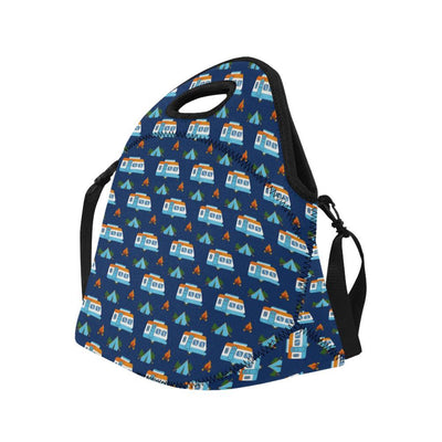 Camper Pattern Camping Themed No 3 Print Neoprene Lunch Bag-JorJune