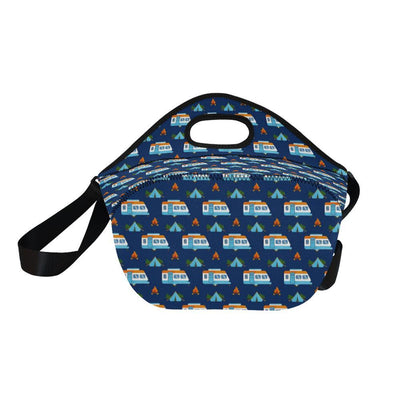 Camper Pattern Camping Themed No 3 Print Neoprene Lunch Bag-JorJune