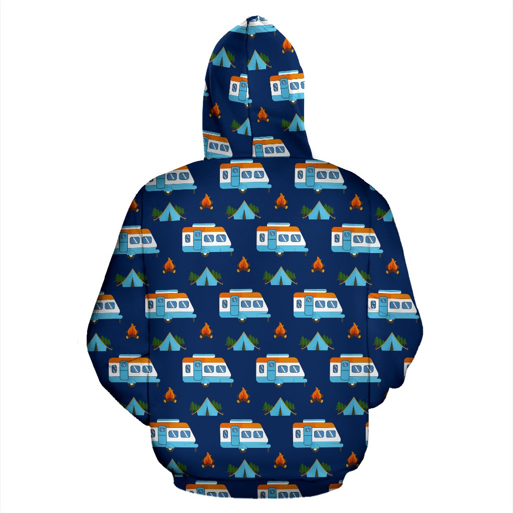 Camper Pattern Camping Themed No 3 Print Pullover Hoodie