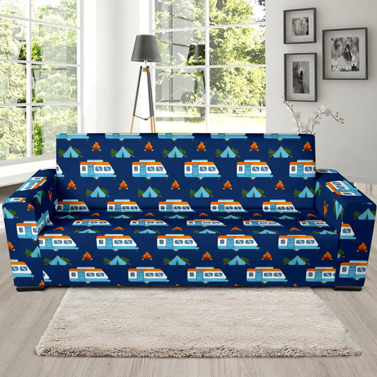 Camper Pattern Camping Themed No 3 Print Sofa Slipcover-JORJUNE.COM