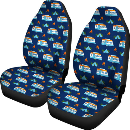 Camper Pattern Camping Themed No 3 Print Universal Fit Car Seat Covers