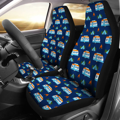 Camper Pattern Camping Themed No 3 Print Universal Fit Car Seat Covers