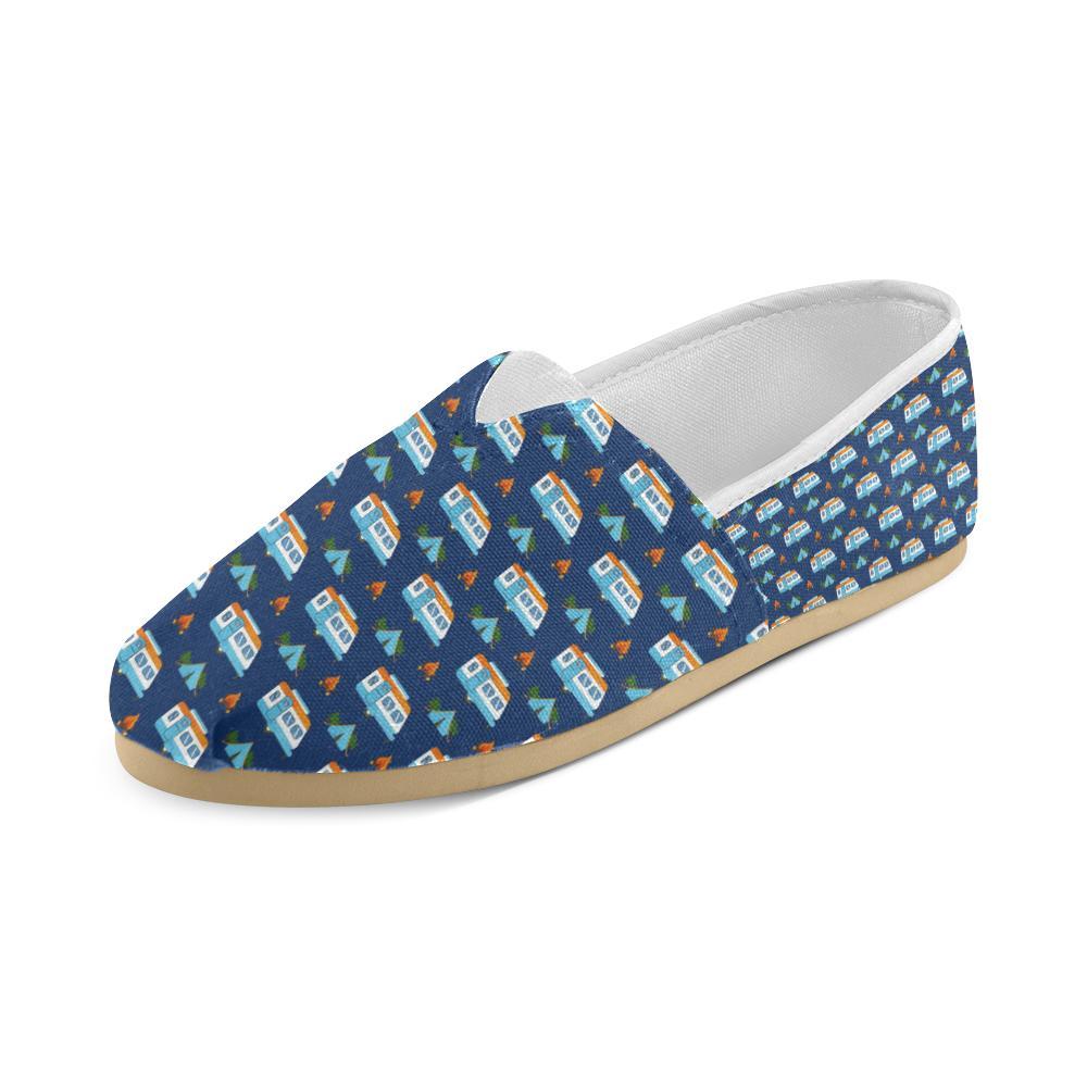 Camper Pattern Camping Themed No 3 Print Women Casual Shoes-JorJune.com