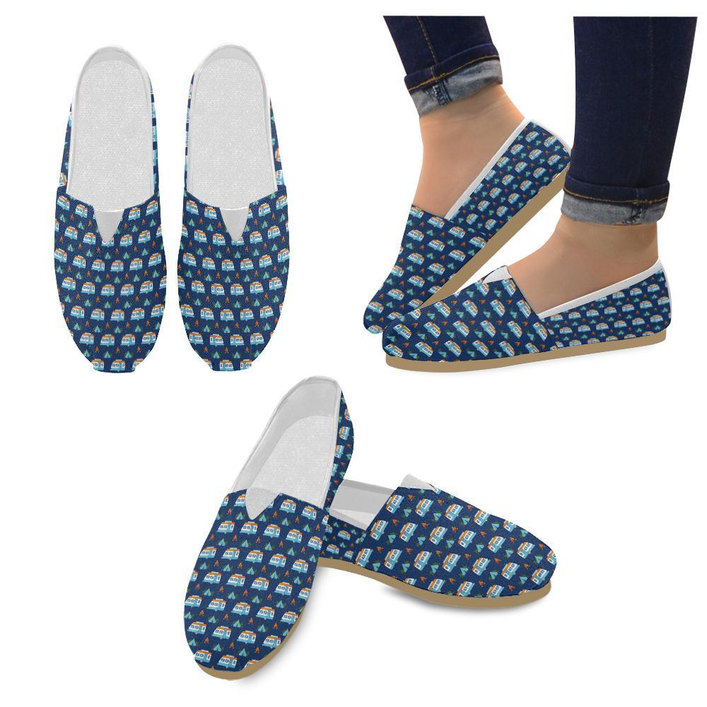 Camper Pattern Camping Themed No 3 Print Women Casual Shoes-JorJune.com