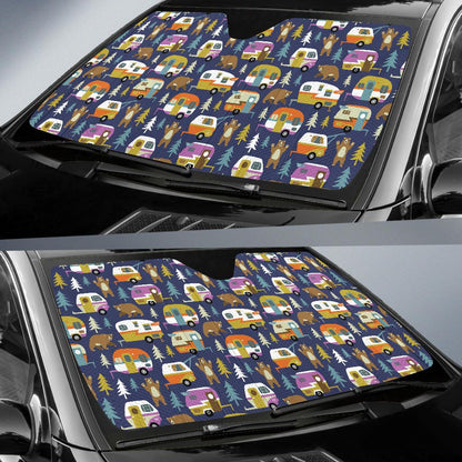 Camper Pattern Print Design 04 Car Sun Shade-JORJUNE.COM