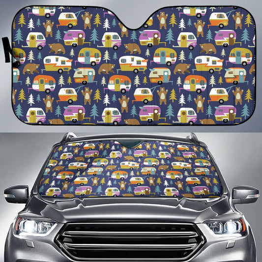 Camper Pattern Print Design 04 Car Sun Shade-JORJUNE.COM