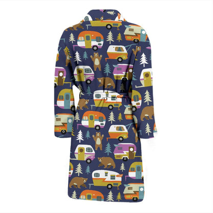 Camper Pattern Print Design 04 Men Bathrobe-JORJUNE.COM