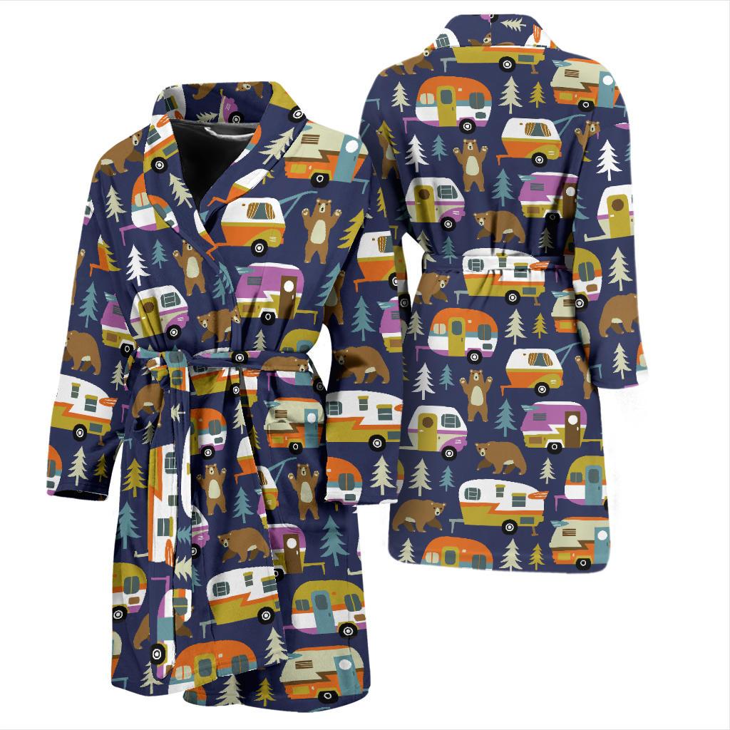 Camper Pattern Print Design 04 Men Bathrobe-JORJUNE.COM