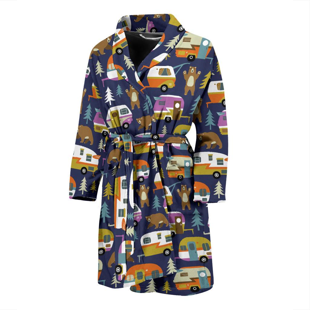 Camper Pattern Print Design 04 Men Bathrobe-JORJUNE.COM