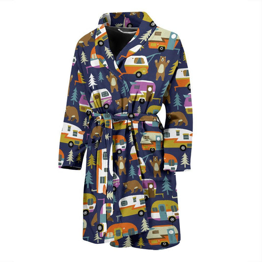 Camper Pattern Print Design 04 Men Bathrobe-JORJUNE.COM