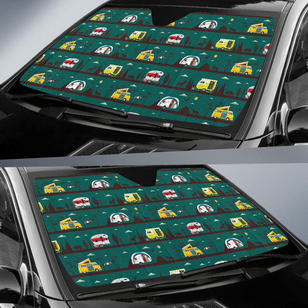 Camper Pattern Print Design 05 Car Sun Shade-JORJUNE.COM