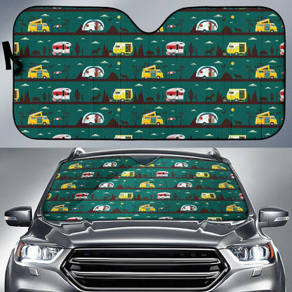 Camper Pattern Print Design 05 Car Sun Shade-JORJUNE.COM