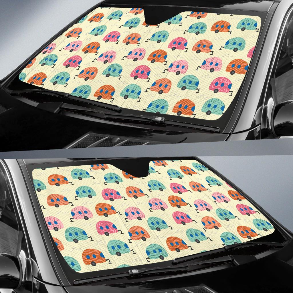 Camper Pattern Print Design 06 Car Sun Shade-JORJUNE.COM