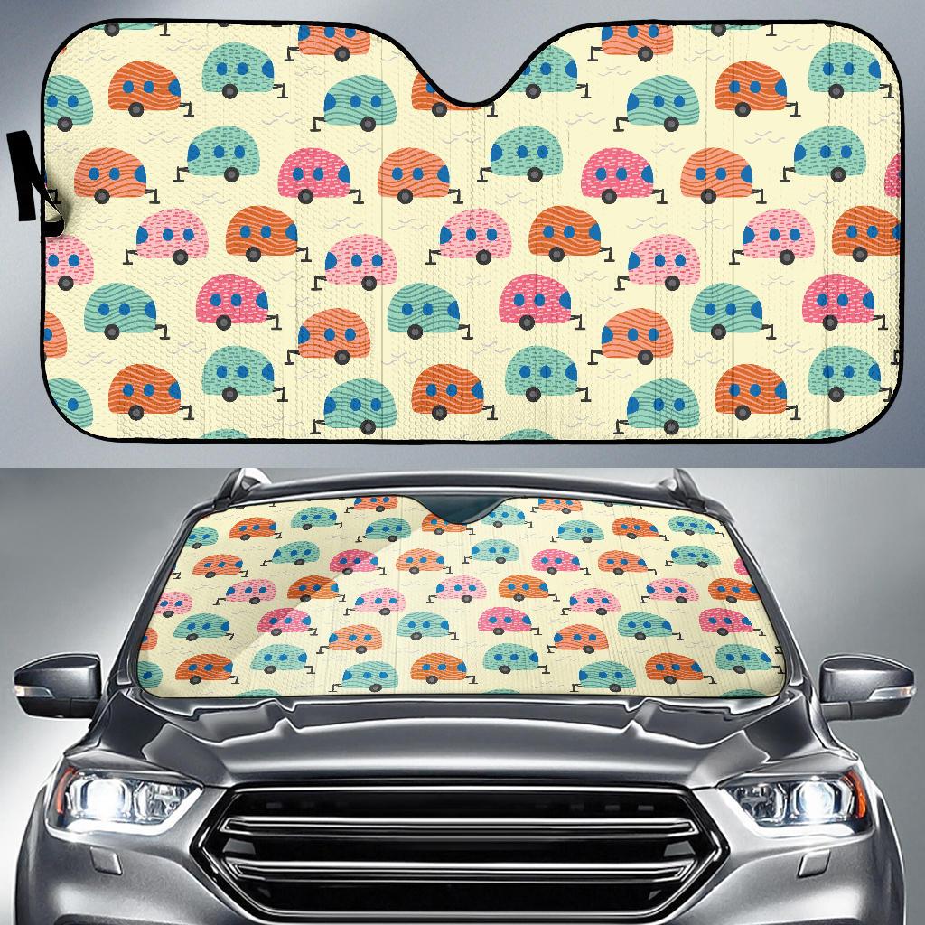 Camper Pattern Print Design 06 Car Sun Shade-JORJUNE.COM