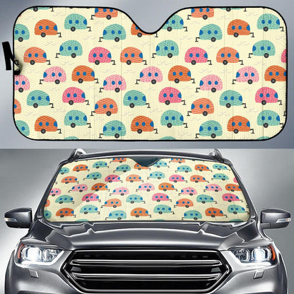 Camper Pattern Print Design 06 Car Sun Shade-JORJUNE.COM