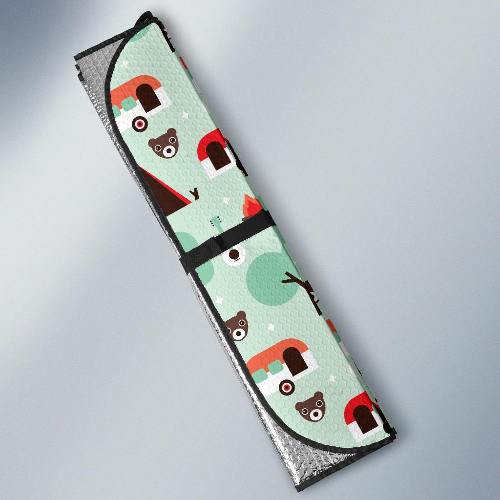 Camper Tent Pattern Print Design 01 Car Sun Shade-JORJUNE.COM