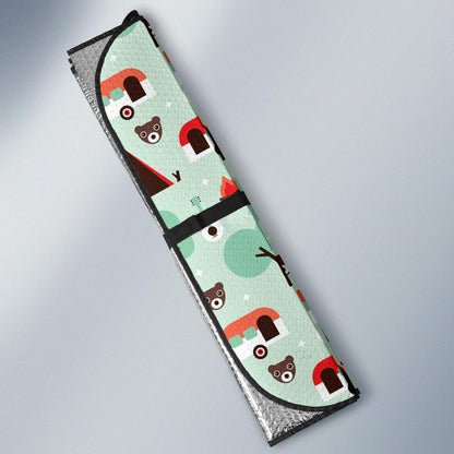 Camper Tent Pattern Print Design 01 Car Sun Shade-JORJUNE.COM