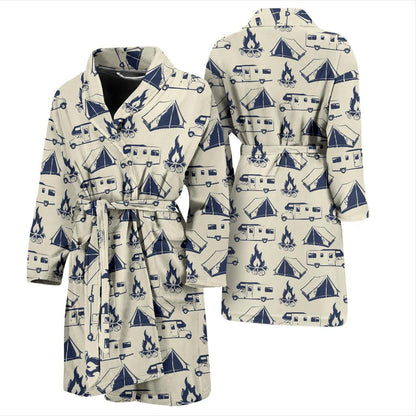 Campfire Pattern Print Design 01 Men Bathrobe-JORJUNE.COM