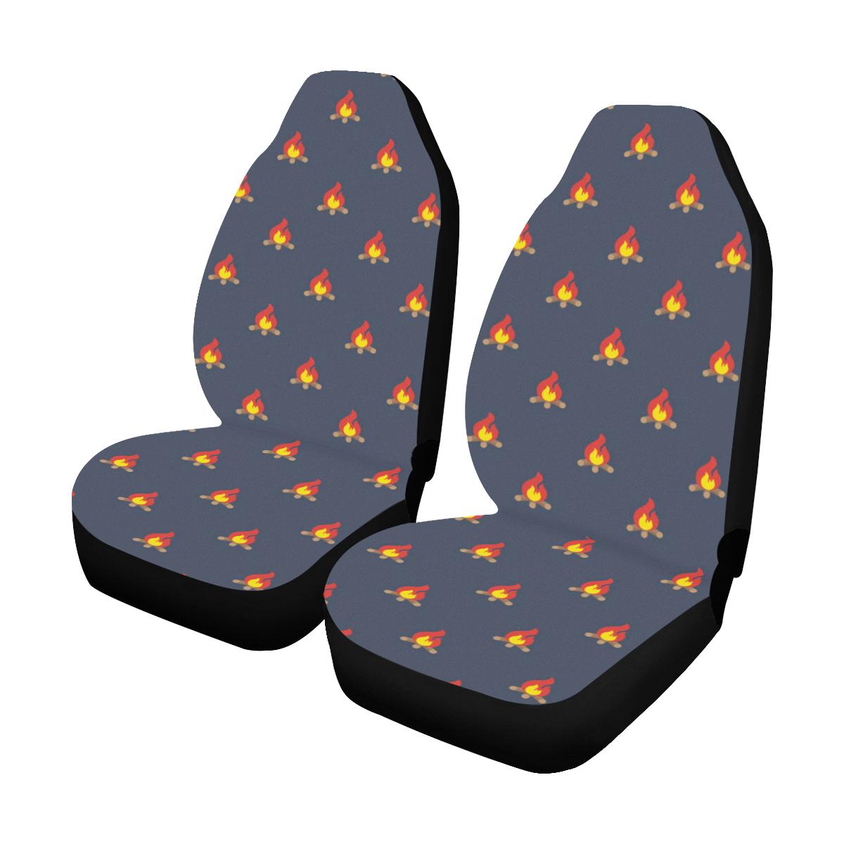 Campfire Pattern Print Design 02 Car Seat Covers (Set of 2)-JORJUNE.COM