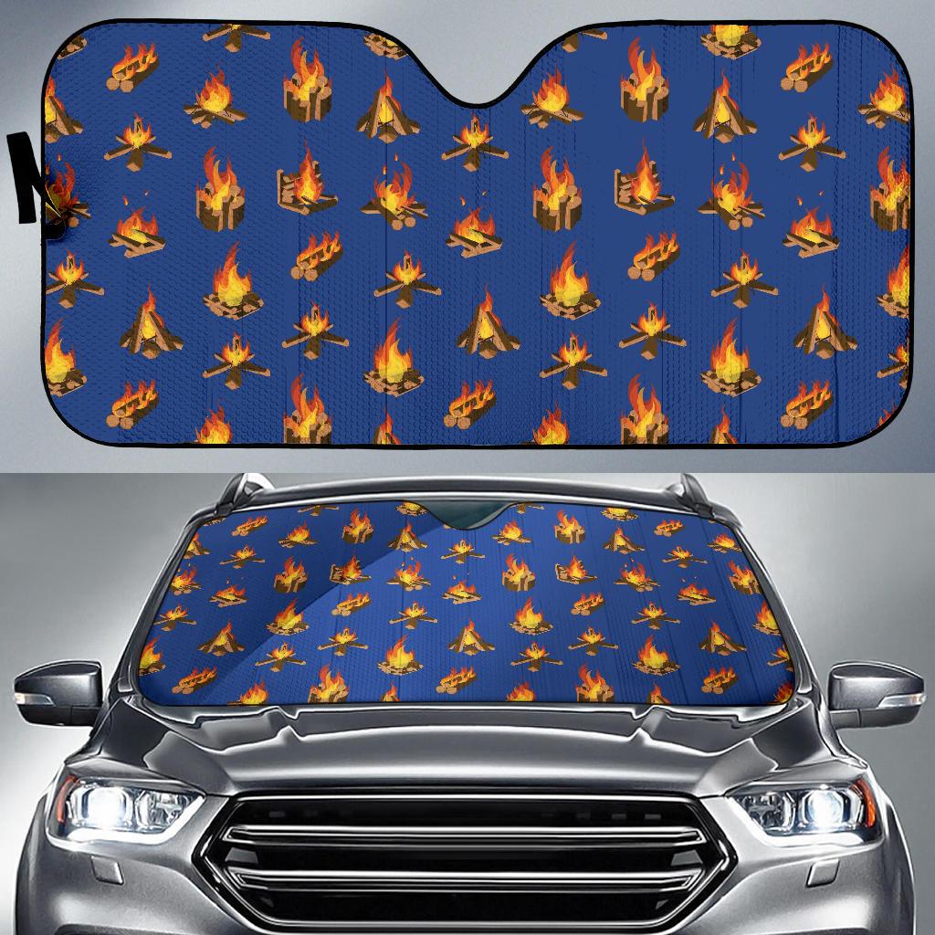 Campfire Pattern Print Design 03 Car Sun Shade-JORJUNE.COM