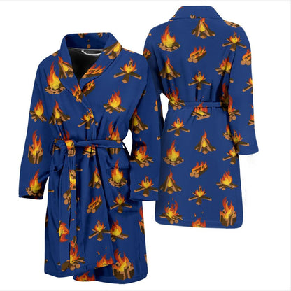 Campfire Pattern Print Design 03 Men Bathrobe-JORJUNE.COM