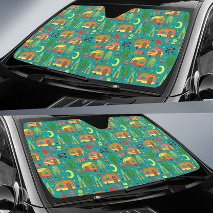 Camping Camper Pattern Print Design 05 Car Sun Shade-JORJUNE.COM