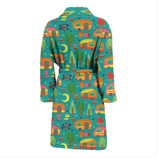 Camping Camper Pattern Print Design 05 Men Bathrobe-JORJUNE.COM