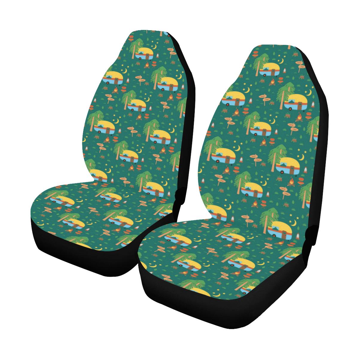 Camping Camper Pattern Print Design 06 Car Seat Covers (Set of 2)-JORJUNE.COM