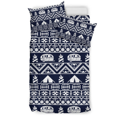 Camping Camper Tent Aztec Duvet Cover Bedding Set