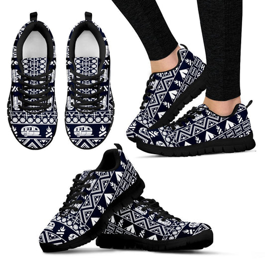 Camping Camper Tent Aztec Women Sneakers